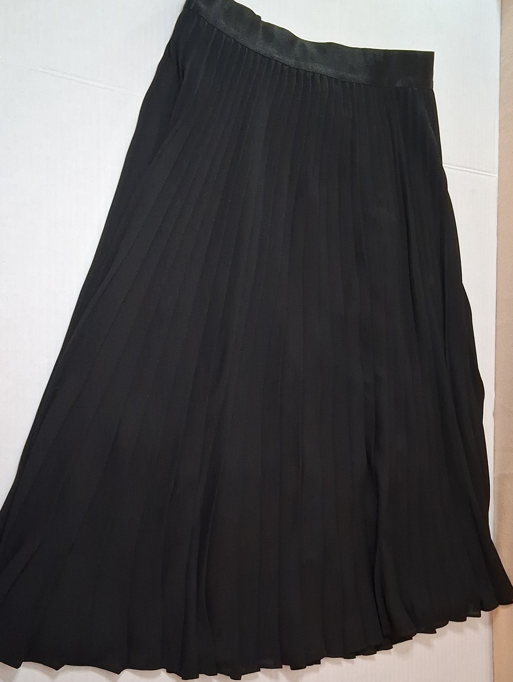 Express Black Pleated Midi Skirt